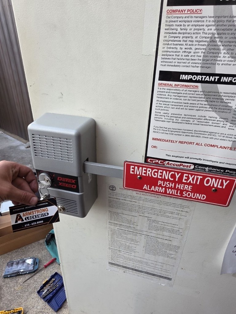 Detex Exit Lock Replacement at Green Hills Mall, Nashville