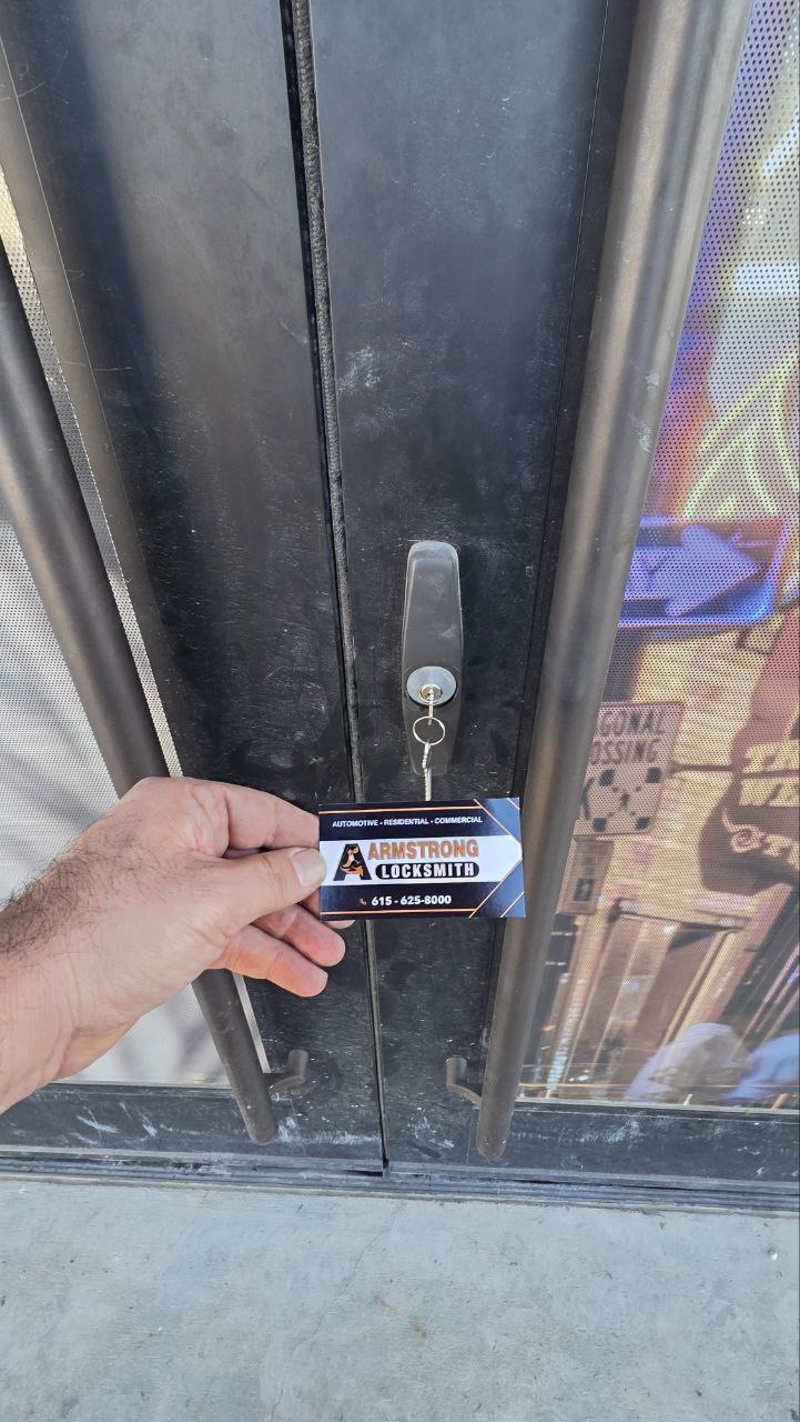 Commercial front door lock changed in Belle Meade