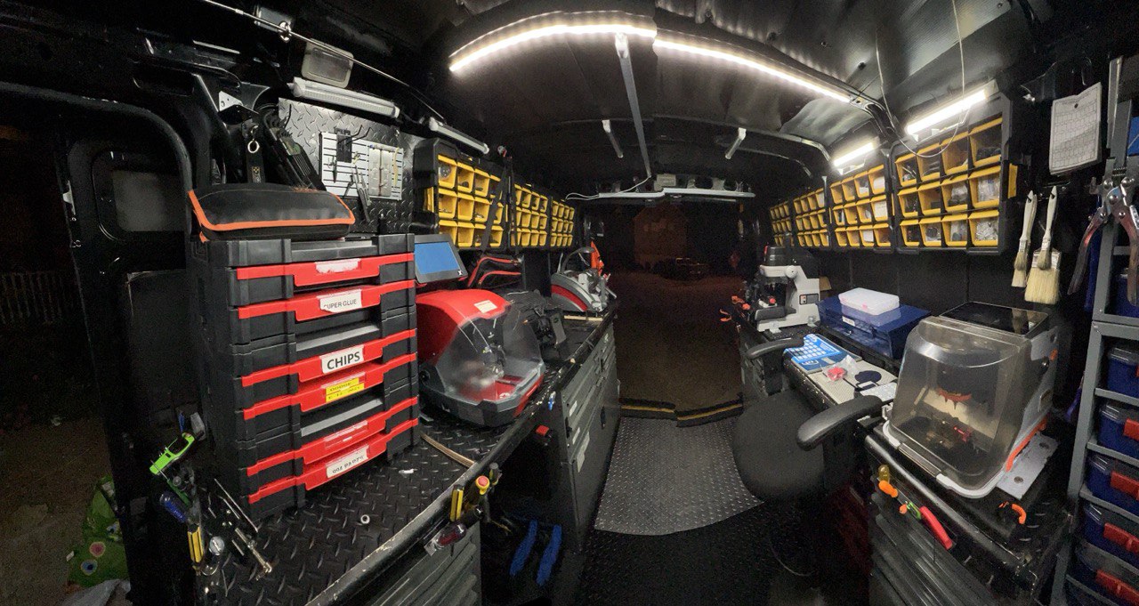 Armstrong locksmith van fully equipped with professional tools for safe car and home entry