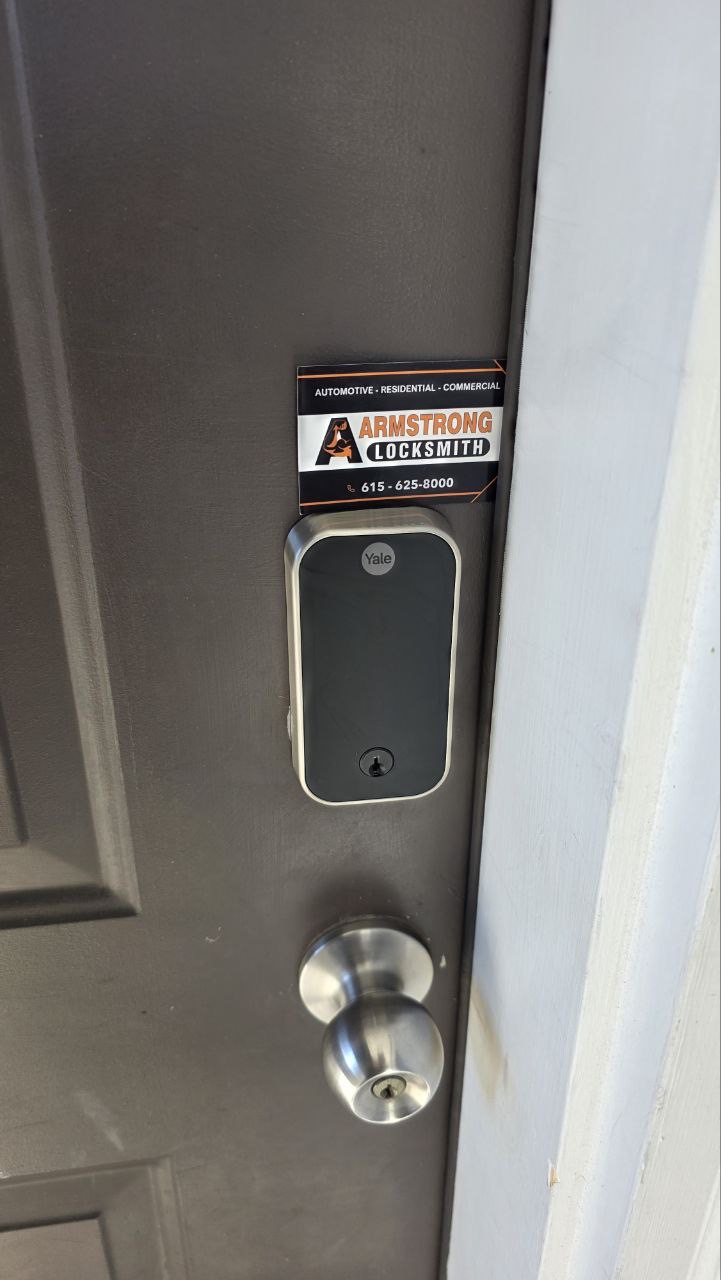 Residential keypad lock installed