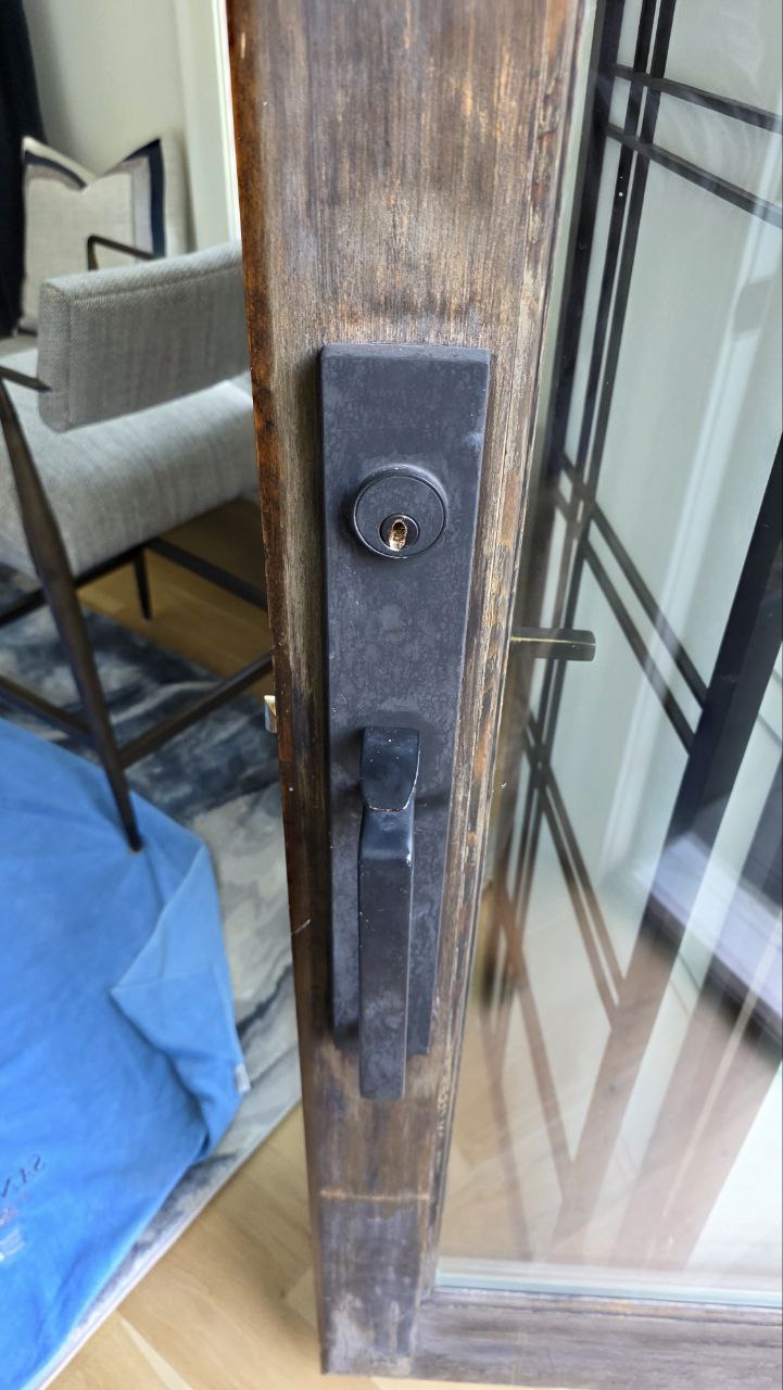 Emtek lock cylinder before replacement